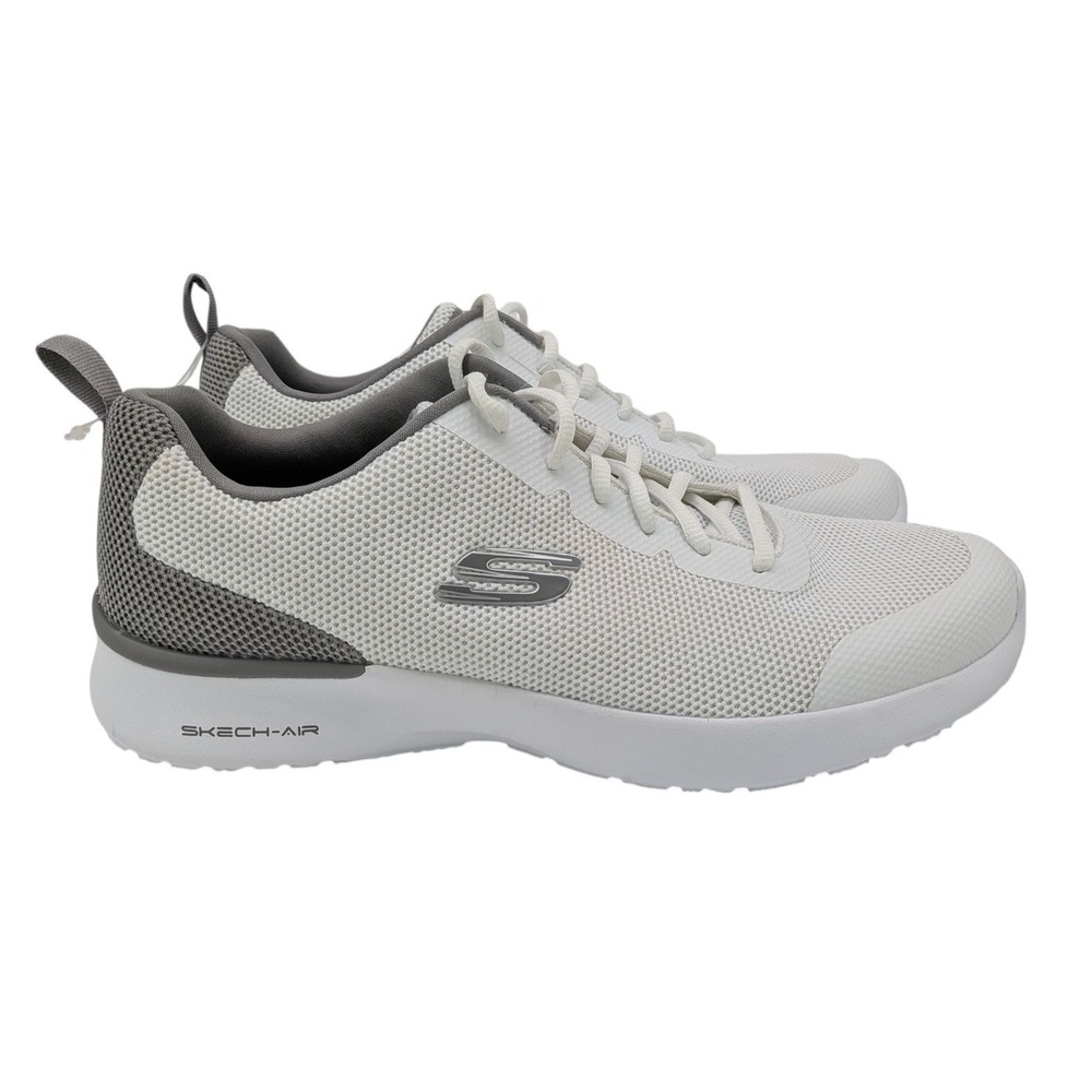 Skechers Skech-Air Mens Sneakers White Grey Mesh Running Shoes 232007B Size 11